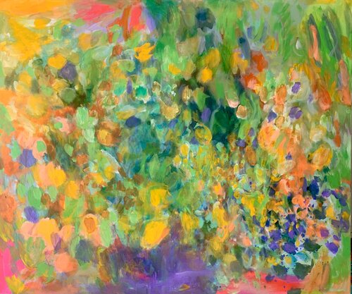 Abstract. Flowers in a pot. von Anne Samson, Malerei kaufen auf Singulart