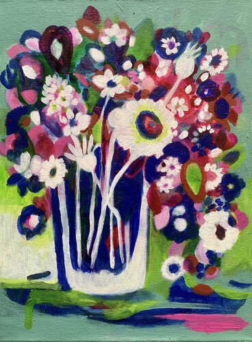 Weiße Blumen di Anne Samson, Pittura in vendita su Singulart