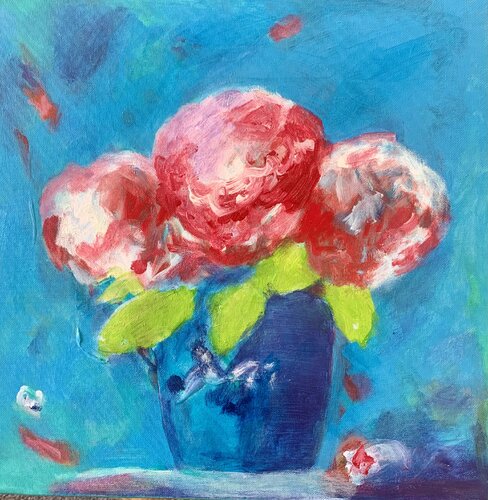 Rote Rosen van Anne Samson, Schilderij te koop op Singulart