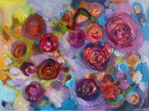 Rosen Karneval von Anne Samson, Malerei kaufen auf Singulart