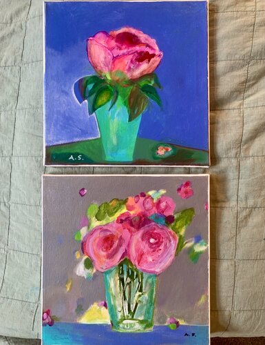 Roses by Anne Samson, 油畫 for Sale on Singulart