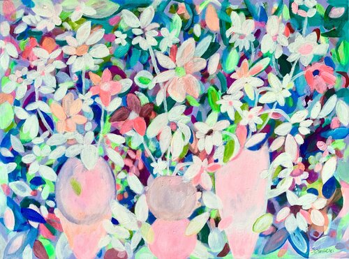White flowers by Anne Samson, Painting for Sale on Singulart