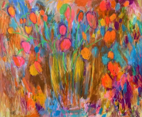 Glowing and shining flowers von Anne Samson, Malerei kaufen auf Singulart