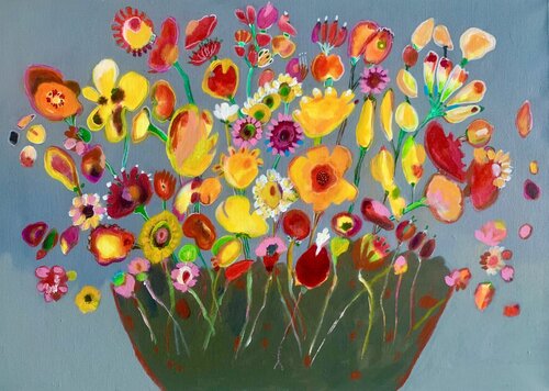 Gelbe Zauberblüten by Anne Samson, Painting for Sale on Singulart