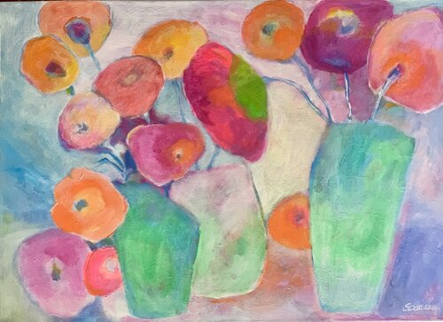Blüten. Mohn. by Anne Samson, 회화 for Sale on Singulart