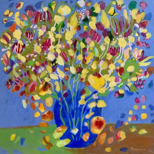 Gelbe Blumen by Anne Samson, Painting for Sale on Singulart