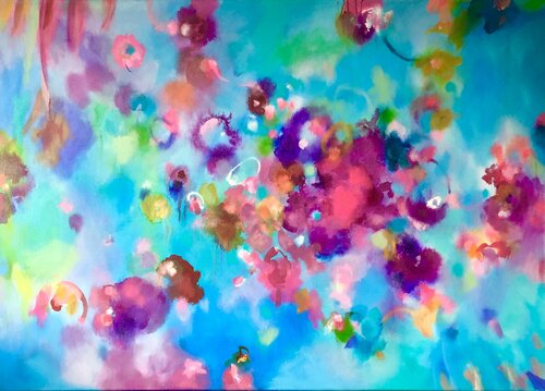 Blütensee di Anne Samson, Pittura in vendita su Singulart