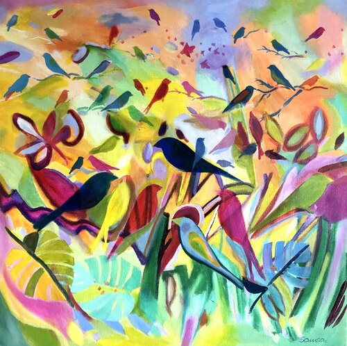 Birds di Anne Samson, Pittura in vendita su Singulart