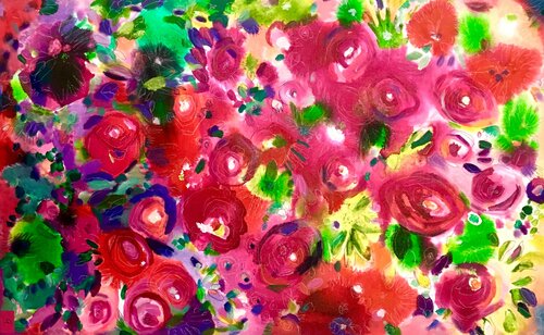 Roses Roses di Anne Samson, Pittura in vendita su Singulart