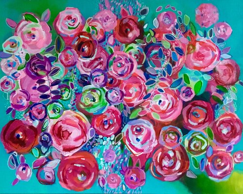 Eine Rose ist eine Rose ist eine Rose di Anne Samson, Pittura in vendita su Singulart