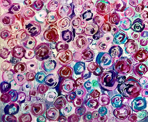 Rosaroter Rosenteppich von Anne Samson, Malerei kaufen auf Singulart