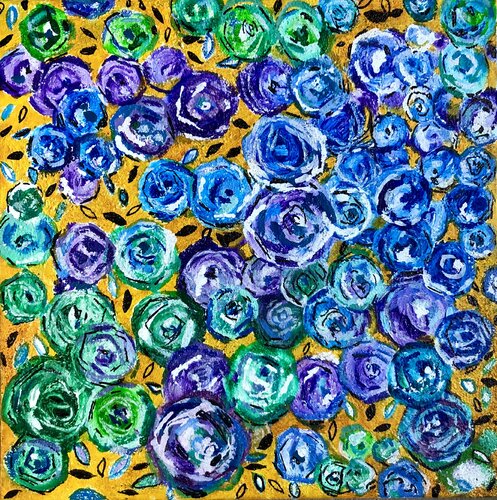 Blue roses van Anne Samson, Schilderij te koop op Singulart