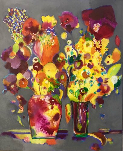 Leuchtende Blumen di Anne Samson, Pittura in vendita su Singulart