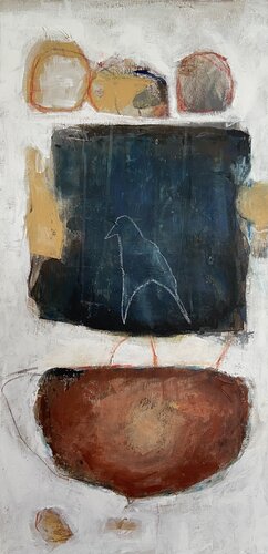 Abstract with bird di Marinel Vieleers, Pittura in vendita su Singulart