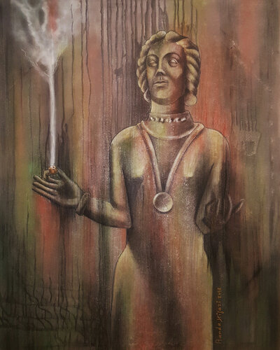 The male spiritual incense par Randa Hijazi, Peinture en vente sur Singulart