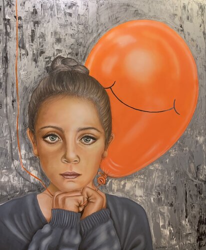 Give smiling by a simple way (childhood cancer) von Randa Hijazi, Malerei kaufen auf Singulart