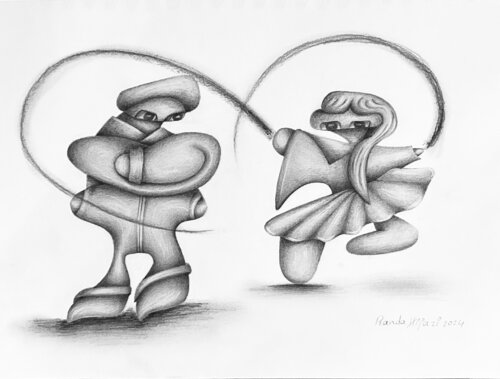 Woven hearts by Randa Hijazi, Work on Paper for Sale on Singulart