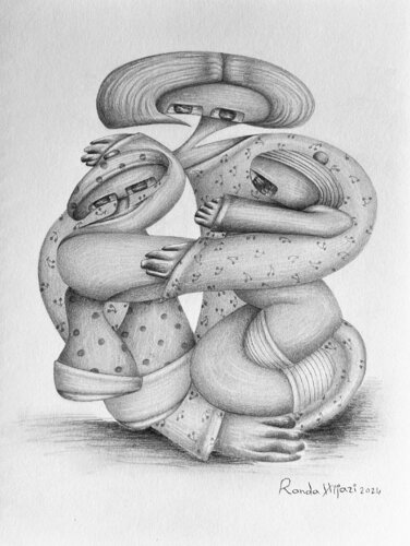 In the arms of time by Randa Hijazi, Work on Paper for Sale on Singulart