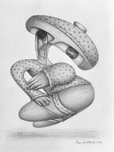 Crimson threads di Randa Hijazi, Opera su carta in vendita su Singulart