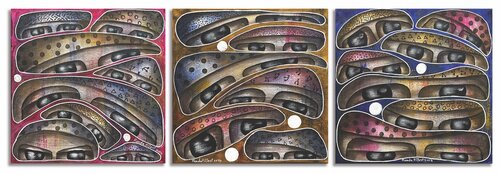 The Trilogy of “The Voices of Unity and Hope“ par Randa Hijazi, Peinture en vente sur Singulart