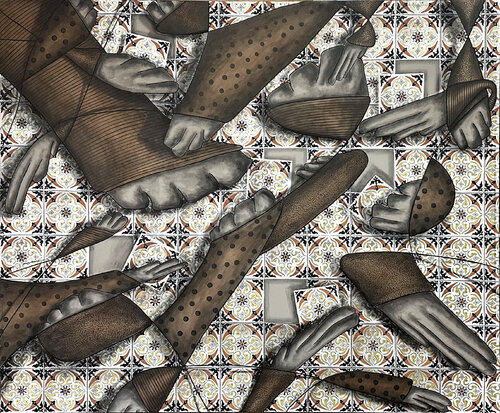 Hand in hand we build it di Randa Hijazi, Pittura in vendita su Singulart