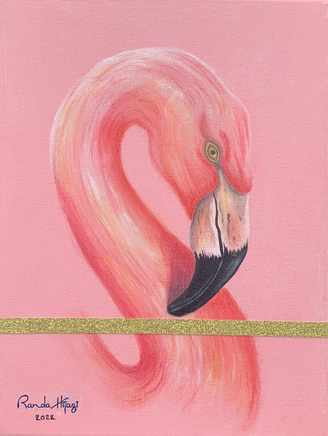 Lovely Flamingo (Part1) Randa Hijazi Originalgemälde zu verkaufen