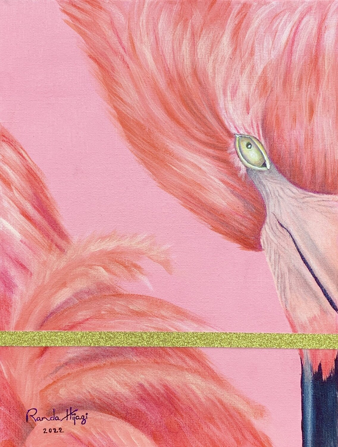 Lovely Flamingo (Part2) Randa Hijazi Originalgemälde zu verkaufen