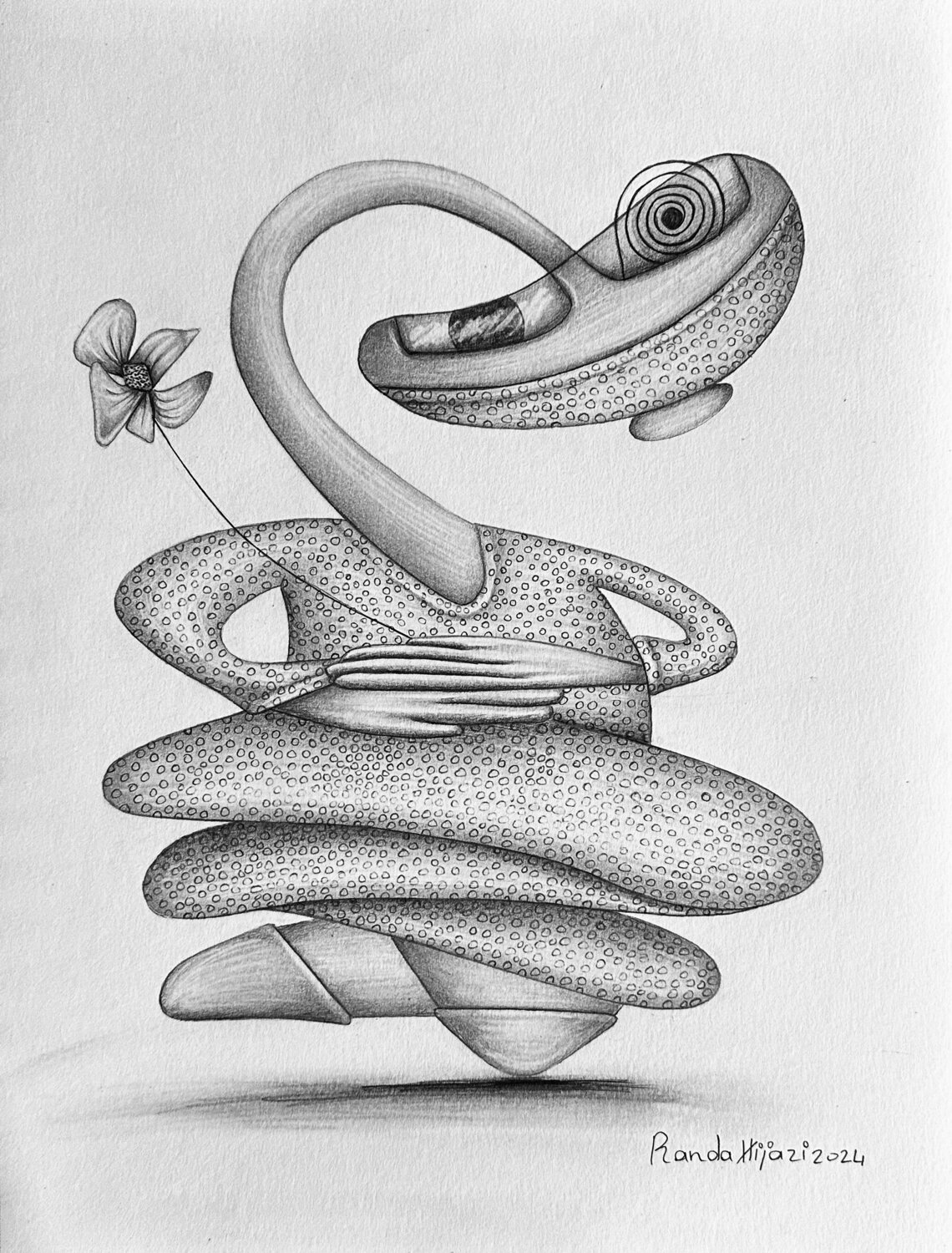 Wings of Tenderness Randa Hijazi Werk auf Papier zu verkaufen