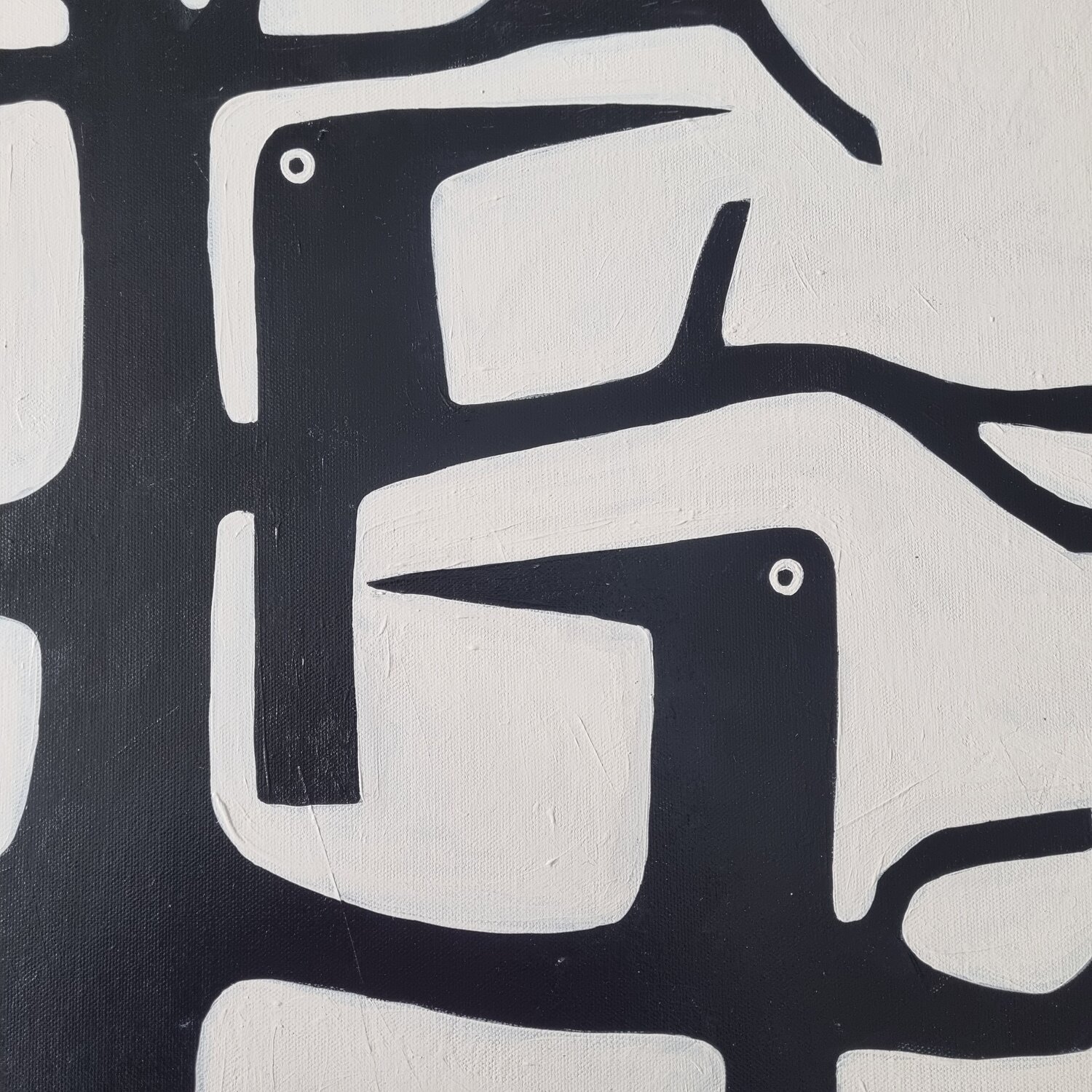 4 BIRDS von Gabriele Bruns (2023) Malerei Acryl auf Leinwand Singulart