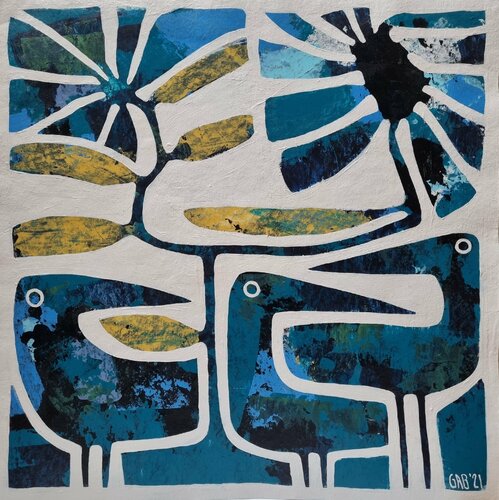 BIRDS AND PLANTS von Gabriele Bruns, Werk auf Papier kaufen auf Singulart