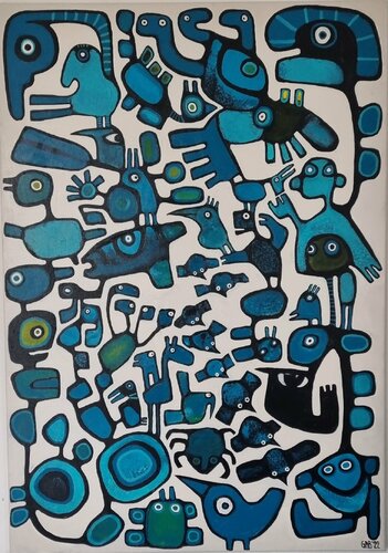 Blaue Stunde di Gabriele Bruns, Pittura in vendita su Singulart