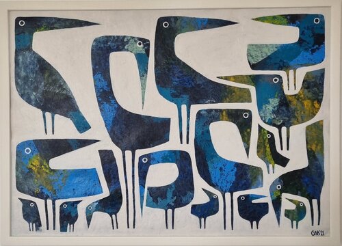 16 BLUE BIRDS di Gabriele Bruns, Opera su carta in vendita su Singulart