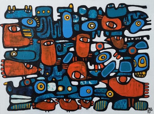 SPARROWS von Gabriele Bruns, Malerei kaufen auf Singulart