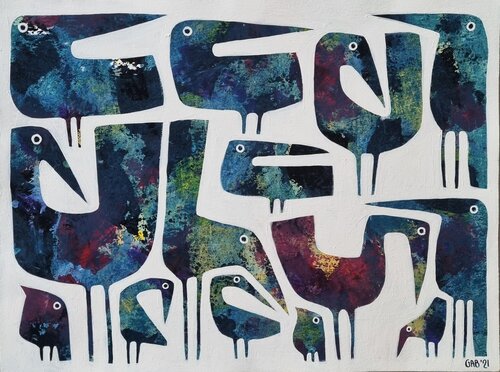 NOVEMBER BIRDS di Gabriele Bruns, Pittura in vendita su Singulart