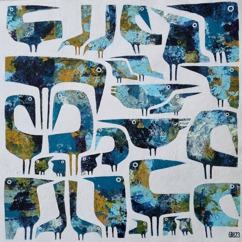 FEBRUARY BIRDS di Gabriele Bruns, Pittura in vendita su Singulart