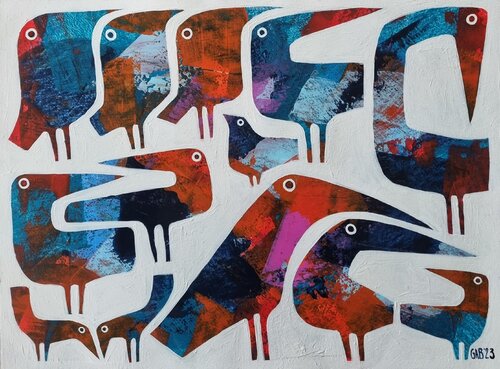 13 BIRDS von Gabriele Bruns, Malerei kaufen auf Singulart