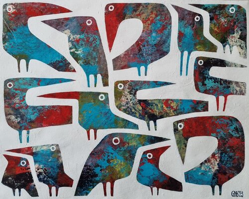 MELODY BIRDS di Gabriele Bruns, Pittura in vendita su Singulart