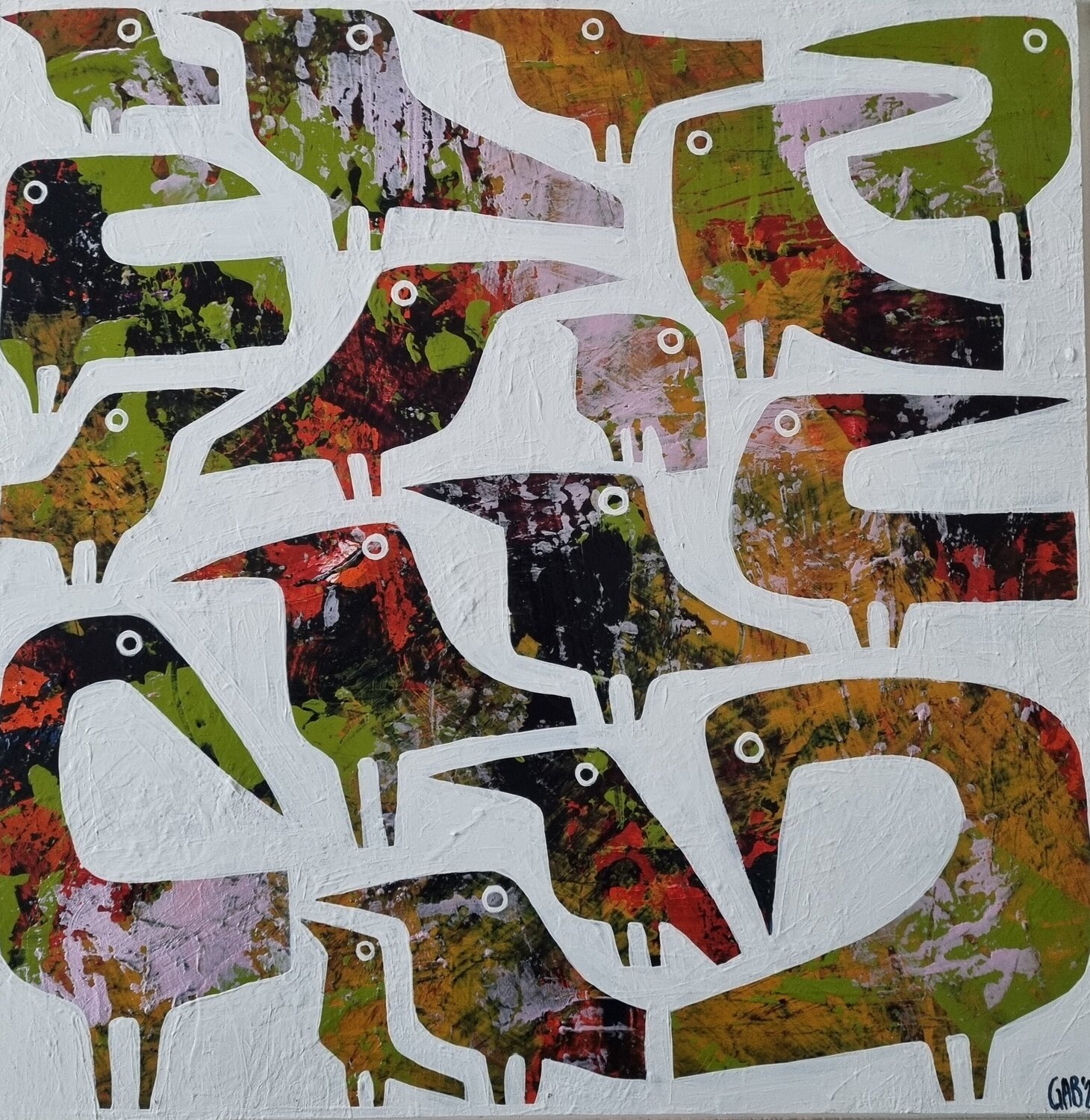 17 BIRDS ON WOOD Gabriele Bruns