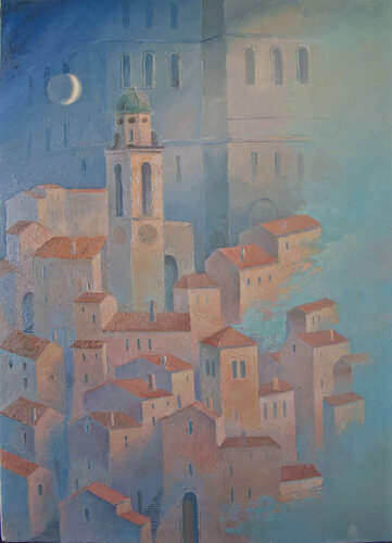 Fortezza di mezzanotte di Elena Prokhorova, Pittura in vendita su Singulart