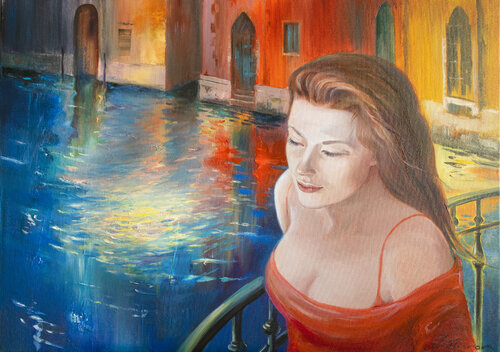 Festa in Venezia van Elena Prokhorova, Schilderij te koop op Singulart