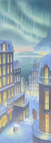 Aurora boreale di Elena Prokhorova, Pittura in vendita su Singulart