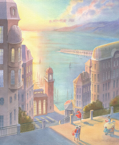 Il tramonto. von Elena Prokhorova, Malerei kaufen auf Singulart