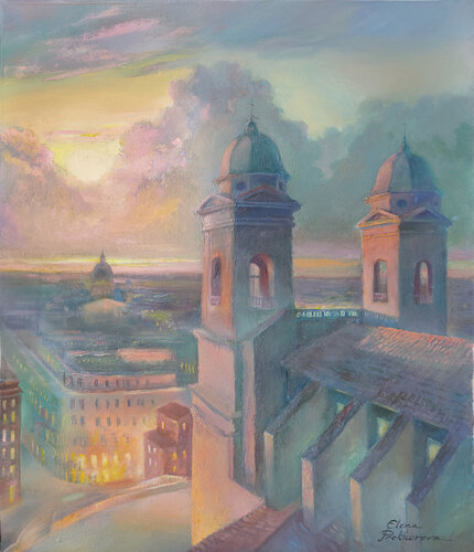 Trinità dei Monti. Roma. van Elena Prokhorova, Schilderij te koop op Singulart