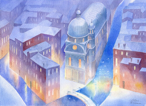 Venezia, sogno d'inverno. par Elena Prokhorova, Peinture en vente sur Singulart