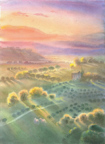 Tramonto. von Elena Prokhorova, Malerei kaufen auf Singulart