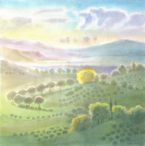 Autunno. Colli della Sabina. by Elena Prokhorova, Painting for Sale on Singulart