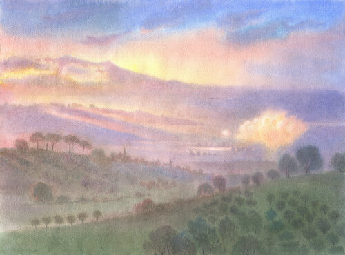 Cloud that travels alone by Elena Prokhorova, Painting for Sale on Singulart
