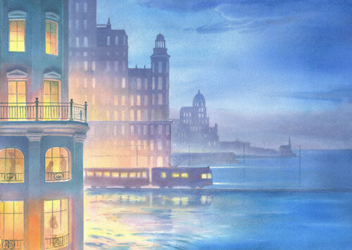 Viaggio notturno by Elena Prokhorova, Painting for Sale on Singulart