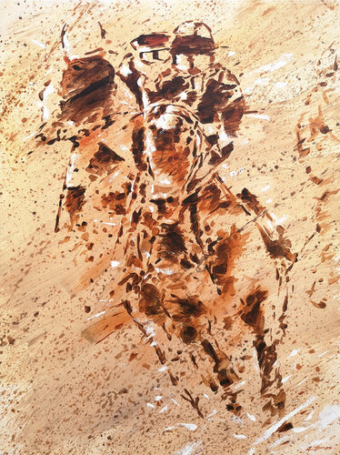 HORSE RACE ON SAND di Alessandro Piras, Pittura in vendita su Singulart