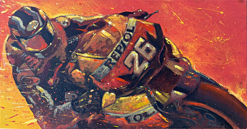 MOTO GP van Alessandro Piras, Schilderij te koop op Singulart